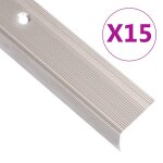 Vidaxl nez de marche forme en l 15 pcs aluminium 100 cm champagne