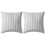 Vidaxl oreiller d'extrieur 2 pcs impression rayure 45 x 45 cm gris
