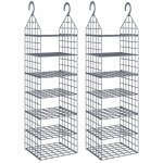 Vidaxl organisateur de garde - robe suspendu avec 7 tagres 2 pcs