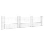 Vidaxl panier de gabion en forme de u avec 4 poteaux fer 380x20x100 cm