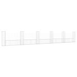 Vidaxl panier de gabion en forme de u avec 6 poteaux fer 620x20x100 cm