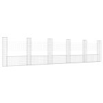 Vidaxl panier de gabion en forme de u avec 6 poteaux fer 620x20x150 cm