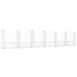 Vidaxl panier de gabion en forme de u avec 7 poteaux fer 740x20x150 cm
