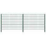 Vidaxl panneau de clture avec poteaux fer 3, 4 x 1, 2 m vert