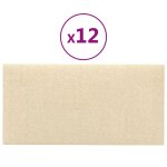 Vidaxl panneaux muraux 12 pcs crme 30x15 cm tissu 0, 54 m