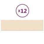 Vidaxl panneaux muraux 12 pcs crme 60x15 cm tissu 1, 08 m