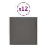 Vidaxl panneaux muraux 12 pcs gris 30x30 cm similicuir 1, 08 m