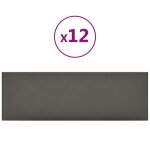 Vidaxl panneaux muraux 12 pcs gris 90x30 cm similicuir 3, 24 m