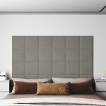 Vidaxl panneaux muraux 12 pcs gris clair 30x30 cm velours 1, 08 m
