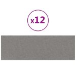 Vidaxl panneaux muraux 12 pcs gris clair 90x30 cm tissu 3, 24 m