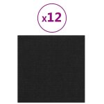 Vidaxl panneaux muraux 12 pcs noir 30x30 cm tissu 1, 08 m
