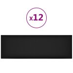 Vidaxl panneaux muraux 12 pcs noir 90x30 cm similicuir 3, 24 m