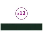 Vidaxl panneaux muraux 12 pcs vert fonc 90x15 cm velours 1, 62 m