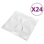 Vidaxl panneaux muraux 3d 24 pcs 50x50 cm blanc diamant 6 m Vidaxl panneaux muraux 3d 24 pcs 50x50 cm blanc diamant 6 m