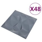Vidaxl panneaux muraux 3d 48 pcs 50x50 cm gris diamant 12 m Vidaxl panneaux muraux 3d 48 pcs 50x50 cm gris diamant 12 m