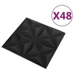 Vidaxl panneaux muraux 3d 48 pcs 50x50 cm noir origami 12 m Vidaxl panneaux muraux 3d 48 pcs 50x50 cm noir origami 12 m