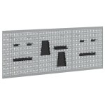 Vidaxl panneaux perfors 3 pcs avec 15 accessoires gris 50x60 cm acier