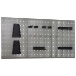 Vidaxl panneaux perfor�s muraux 3 pcs 40x58 cm acier