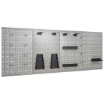 Vidaxl panneaux perfors muraux 4 pcs 40x58 cm acier