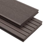 Vidaxl panneaux de terrasse et accessoires wpc 16m 2, 2 m marron fonc