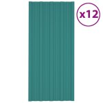 Vidaxl panneaux de toiture 12 pcs acier galvanis vert 100x45 cm