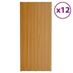 Vidaxl panneaux de toiture 12 pcs acier galvanis bois clair 100x45 cm