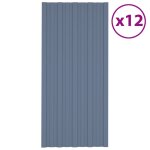 Vidaxl panneaux de toiture 12 pcs acier galvanis gris 100x45 cm