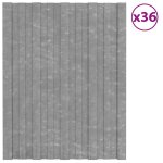 Vidaxl panneaux de toiture 36 pcs acier galvanis argent 60x45 cm