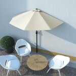 Vidaxl parasol de balcon avec m�t en aluminium sable 270x144 cm demi