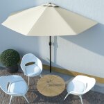 Vidaxl parasol de balcon avec m�t en aluminium sable 300x155 cm demi