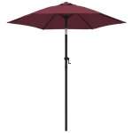 Vidaxl parasol bordeaux 200x211 cm aluminium