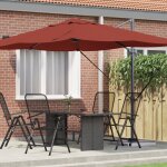 Vidaxl parasol dport terracotta polyester, acier grand