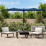 Vidaxl parasol de jardin a double t�te avec led bleu azur� 316x145 cm