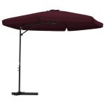 Vidaxl parasol d'ext�rieur avec m�t en acier 300 cm rouge bordeaux