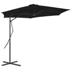 Vidaxl parasol de jardin avec m�t en acier noir 300x230 cm