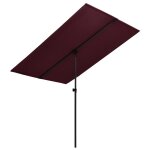 Vidaxl parasol de jardin et m�t en aluminium 180x110 cm rouge bordeaux