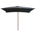 Vidaxl parasol d'ext�rieur avec m�t en bois 200 x 300 cm anthracite
