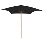Vidaxl parasol de jardin avec mt en bois noir 200x300 cm