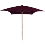 Vidaxl parasol de jardin avec mât en bois rouge bordeaux 200x300 cm Vidaxl parasol de jardin avec mât en bois rouge bordeaux 200x300 cm