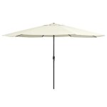 Vidaxl parasol d'ext�rieur avec m�t en m�tal 390 cm blanc sable