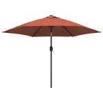Vidaxl parasol d'extrieur avec mt mtallique terre cuite 300 cm