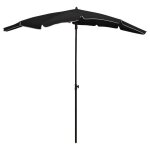 Vidaxl parasol de jardin avec mt 200x130 cm noir