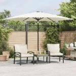 Vidaxl parasol de jardin avec m�t en acier blanc 288x288x225 cm