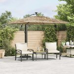 Vidaxl parasol de jardin avec m�t en acier marron 246x246x230 cm