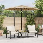 Vidaxl parasol de jardin avec mt en acier marron 268x268x226 cm