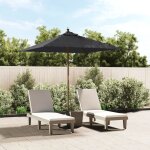 Vidaxl parasol de jardin avec m�t en bois noir 198x198x231 cm