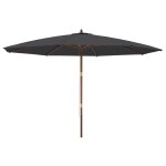 Vidaxl parasol de jardin avec mt en bois noir 400x273 cm