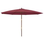 Vidaxl parasol de jardin avec m�t en bois rouge bordeaux 400x273 cm