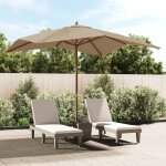 Vidaxl parasol de jardin avec mt en bois taupe 300x300x273 cm