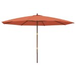 Vidaxl parasol de jardin avec m�t en bois terre cuite 400x273 cm